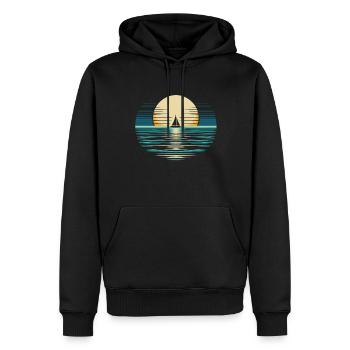 Voile, Voile, Voilier - Sweat à capuche Premium bio Homme - noir - Devant - Nico (187cm)