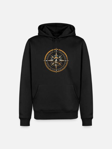 Sailing, Sailboat, Compass, Nautical, - Men’s Premium Organic Hoodie - black