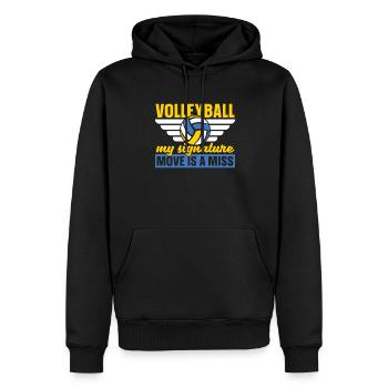 Volley-ball Volley-ball - Sweat à capuche Premium bio Homme - noir - Devant - Nico (187cm)