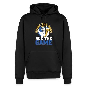 Volleyball Volleyballer Ass Karte - Männer Premium Bio Hoodie - Schwarz - Vorne - Nico (187cm)