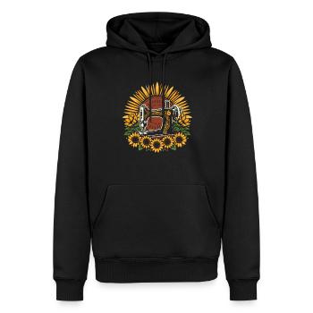Sewing Machine Flower Sewing Machine - Men’s Premium Organic Hoodie - black - Front - Nico (187cm)