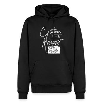 Fotograf Fotografie Kamera Capture The Moment - Männer Premium Bio Hoodie - Schwarz - Vorne - Nico (187cm)