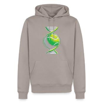 Le tennis est dans mon ADN - Sweat à capuche Premium bio Homme - taupe - Devant - Nico (187cm)