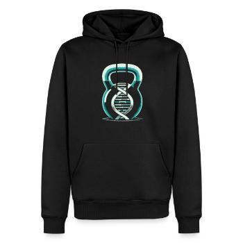 Kettlebell c’est dans mon ADN - Sweat à capuche Premium bio Homme - noir - Devant - Nico (187cm)