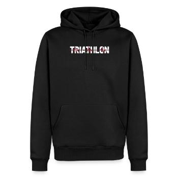 Triathlon Triathlet Ekg Heartbeat - Männer Premium Bio Hoodie - Schwarz - Vorne - Nico (187cm)