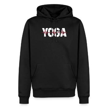 Rythme cardiaque ECG de yoga - Sweat à capuche Premium bio Homme - noir - Devant - Nico (187cm)