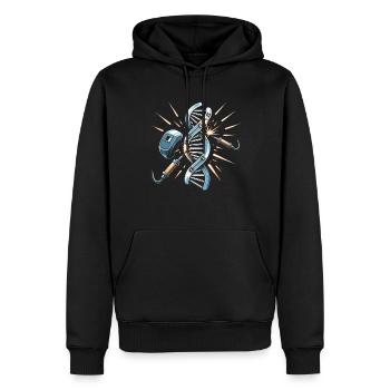 Les soudeurs ajusteurs sont dans mon ADN - Sweat à capuche Premium bio Homme - noir - Devant - Nico (187cm)