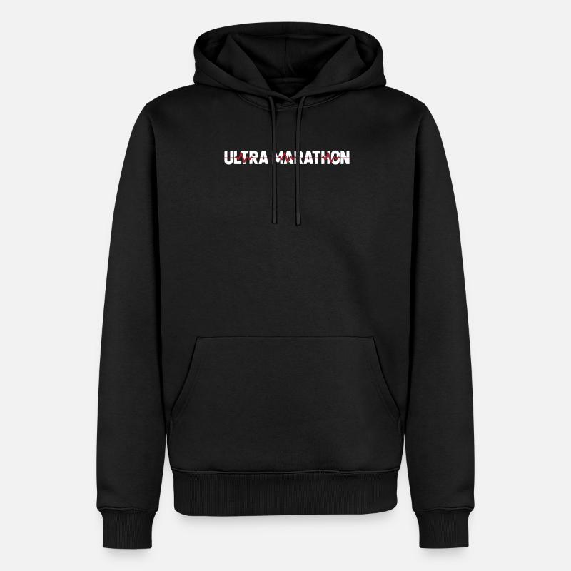 Rythme cardiaque de l’ECG ultramarathon - Sweat à capuche Premium bio Homme - noir
