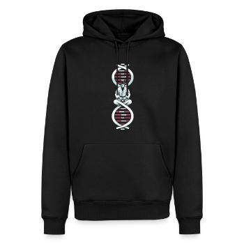 Judoka c’est dans mon ADN - Sweat à capuche Premium bio Homme - noir - Devant - Nico (187cm)