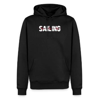 Segeln Segler Segelboot Ekg Heartbeat - Männer Premium Bio Hoodie - Schwarz - Vorne - Nico (187cm)