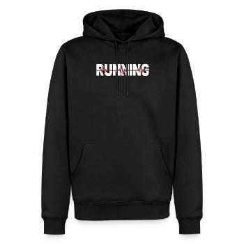Runner Jogger Runner Running ECG Heartbeat - Sweat à capuche Premium bio Homme - noir - Devant - Nico (187cm)