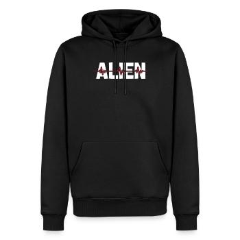 Alien Außerirdischer Ekg Heartbeat - Männer Premium Bio Hoodie - Schwarz - Vorne - Nico (187cm)