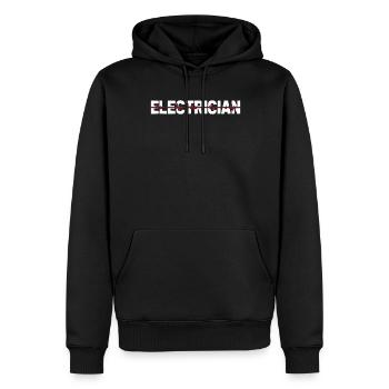 Électricien Électronicienne Électroniceur Électrocardiogramme Heartbeat - Sweat à capuche Premium bio Homme - noir - Devant - Nico (187cm)