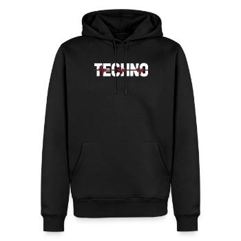 Techno Raver Ekg Heartbeat - Sweat à capuche Premium bio Homme - noir - Devant - Nico (187cm)