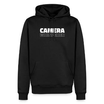 Photographe Appareil photo de photographie - Sweat à capuche Premium bio Homme - noir - Devant - Nico (187cm)