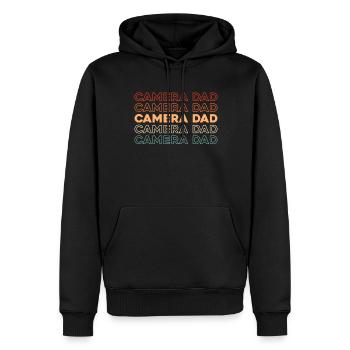 Photographe Appareil photo de photographie - Sweat à capuche Premium bio Homme - noir - Devant - Nico (187cm)
