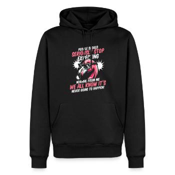 Flamingo - Men’s Premium Organic Hoodie - black - Front - Nico (187cm)