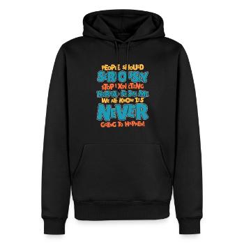 Humour noir - Sweat à capuche Premium bio Homme - noir - Devant - Nico (187cm)