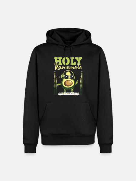 Techno Raver Avocado Holy Raveamole - Men’s Premium Organic Hoodie - black
