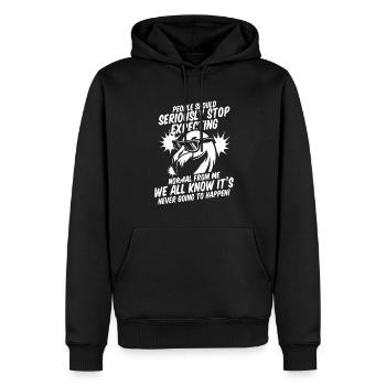 Flamingo - Men’s Premium Organic Hoodie - black - Front - Nico (187cm)