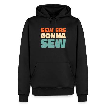 Sewing Sewing Machine - Men’s Premium Organic Hoodie - black - Front - Nico (187cm)