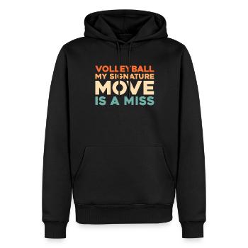 Volley-ball Joueurs de volley-ball - Sweat à capuche Premium bio Homme - noir - Devant - Nico (187cm)
