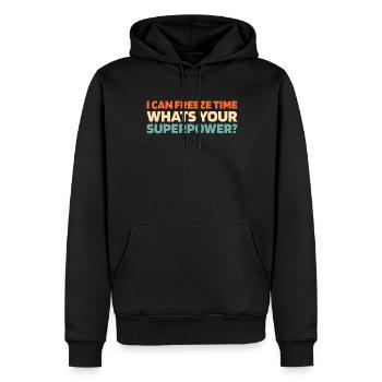 Fotograf Fotografie Kamera - Männer Premium Bio Hoodie - Schwarz - Vorne - Nico (187cm)