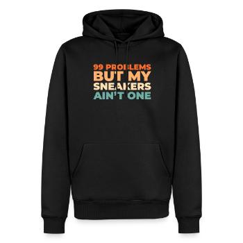 Sneakers - Männer Premium Bio Hoodie - Schwarz - Vorne - Nico (187cm)