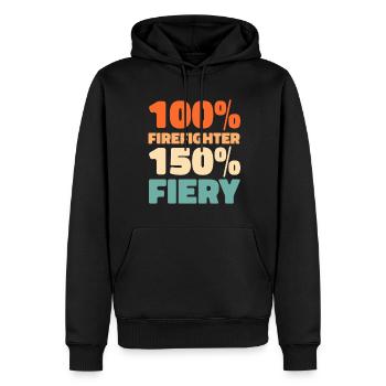 Fireman - Men’s Premium Organic Hoodie - black - Front - Nico (187cm)