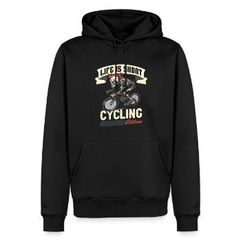 Rennrad Radsport Radsportler - Männer Premium Bio Hoodie - Schwarz - Vorne - Nico (187cm)