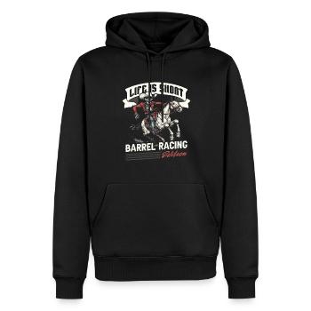 Fassrennen Westernreiten Barrel Racing - Männer Premium Bio Hoodie - Schwarz - Vorne - Nico (187cm)