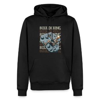 Bouldern Escalade de bloc - Sweat à capuche Premium bio Homme - noir - Devant - Nico (187cm)