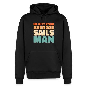 Voile, Voile, Voilier - Sweat à capuche Premium bio Homme - noir - Devant - Nico (187cm)