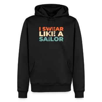 Voilier Voilier Jurer Comme Un Marin - Sweat à capuche Premium bio Homme - noir - Devant - Nico (187cm)