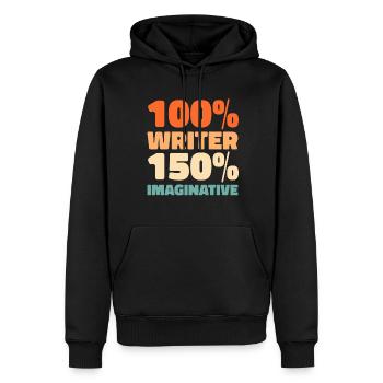 Écrivain Auteur - Sweat à capuche Premium bio Homme - noir - Devant - Nico (187cm)
