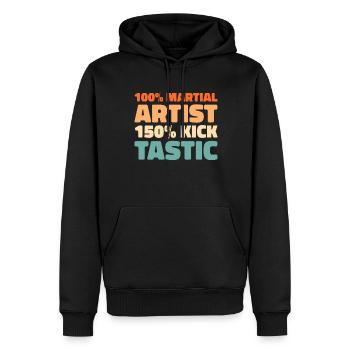 Karaté Kung Fu - Sweat à capuche Premium bio Homme - noir - Devant - Nico (187cm)