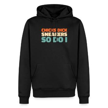 Sneakers - Männer Premium Bio Hoodie - Schwarz - Vorne - Nico (187cm)