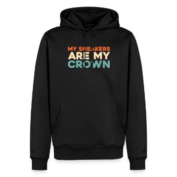 Baskets - Sweat à capuche Premium bio Homme - noir - Devant - Nico (187cm)