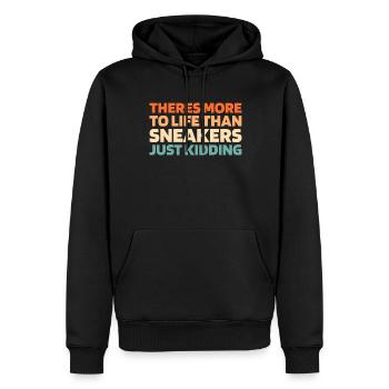 Sneakers Il y a plus à la vie - Sweat à capuche Premium bio Homme - noir - Devant - Nico (187cm)