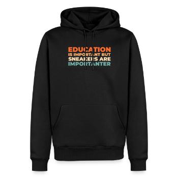 Sneakers - Männer Premium Bio Hoodie - Schwarz - Vorne - Nico (187cm)