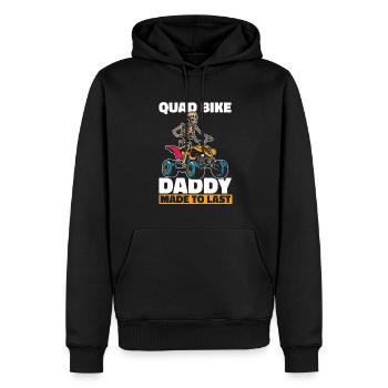 Quad Skeleton Fête des Pères Papa - Sweat à capuche Premium bio Homme - noir - Devant - Nico (187cm)