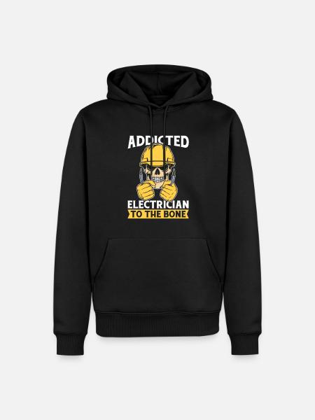 Electrician Electronics Technician Skull - Men’s Premium Organic Hoodie - black