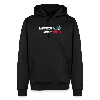 Triathlon Triathlet Triathlon On World Off - Männer Premium Bio Hoodie - Schwarz - Vorne - Nico (187cm)