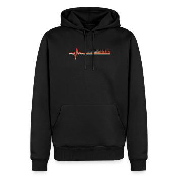 Bmx Bmx Biker Ekg Heartbeat - Männer Premium Bio Hoodie - Schwarz - Vorne - Nico (187cm)