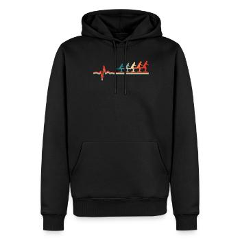 Skateboard Skater Ekg Heartbeat - Sweat à capuche Premium bio Homme - noir - Devant - Nico (187cm)