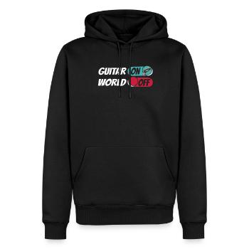 Guitare électrique Guitare électrique Guitare sur World Off - Sweat à capuche Premium bio Homme - noir - Devant - Nico (187cm)