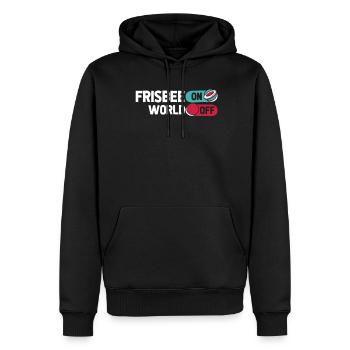 Frisbee Frisbee sur World Off - Sweat à capuche Premium bio Homme - noir - Devant - Nico (187cm)