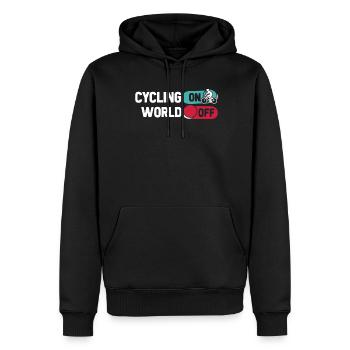 Rennrad Radsport Radsportler - Männer Premium Bio Hoodie - Schwarz - Vorne - Nico (187cm)