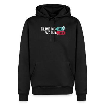 Grimpeur grimpeur grimpant sur World Off - Sweat à capuche Premium bio Homme - noir - Devant - Nico (187cm)