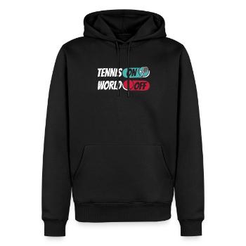 Tennis Tennis On World Off - Männer Premium Bio Hoodie - Schwarz - Vorne - Nico (187cm)